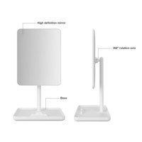 Miroir de Maquillage Portable de Bureau Ajustable avec Support Téléphone pour Rangement Cosmétique et Beauté – Vente en Gros
