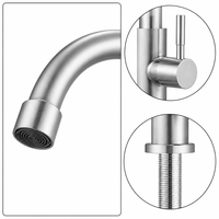 Robinet mitigeur chaud/froid en acier inoxydable pour lavabo de salle de bain, robinet mitigeur monocommande brossé pour maison, hôtel, villa