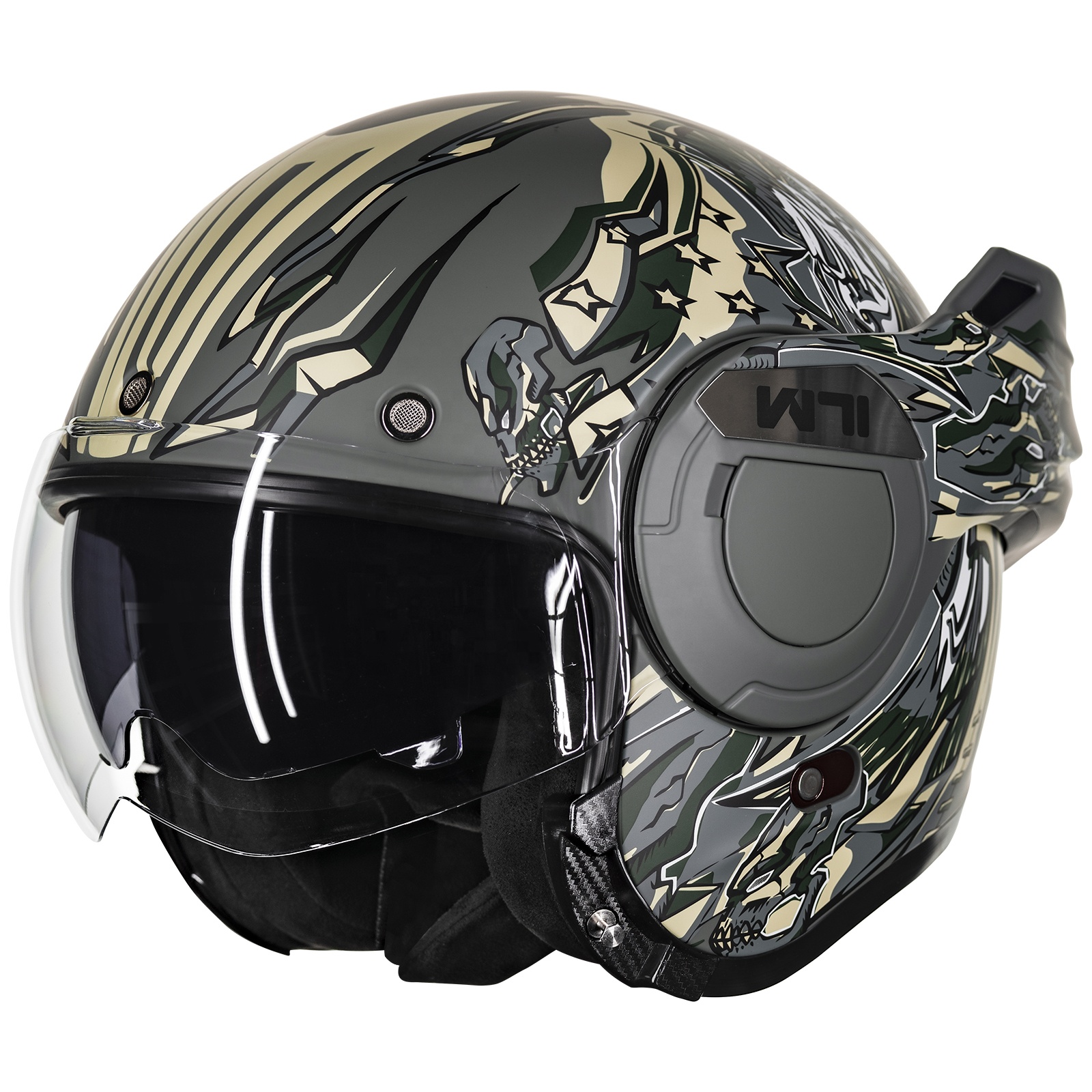 3 quarter motorcycle helmets Del Mar Cali Iridecent Purple