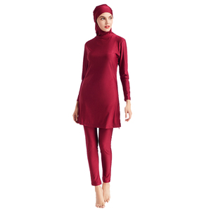 Fast Ship Hot <strong>Sale</strong> Plus Size Solid Fashion Full Coverage Muslim Beach Dress <strong>Swimwear</strong> for Islamic Women Young Girls - Product Image 4