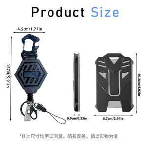 In stock: Multi-functional bottle opener with back <b>clip</b>, magnet, easy-open <b>buckle</b>, heavy-duty card holder, steel wire rope, - Product Image 3