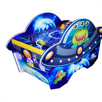 Machine de jeu de hockey aérien pour enfants sur le thème des OVNI, en métal et plastique, à monnayeur, version anglaise, pour salles d'arcade et usage domestique