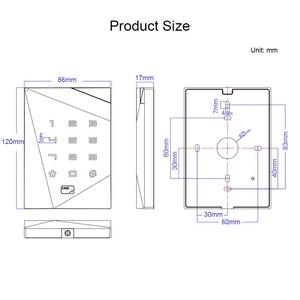 Lecteur de cartes RFID mural en gros 125KHz 13.56MHz OEM avec sortie de données Wiegand pour contrôle d'accès aux portes - Product Image 6