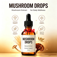 Supplément à base de plantes Extrait de champignon quotidien Liquide pour la mémoire Focus Immunitaire Nerveux Non-OGM Vegan GMP Champignon Lions Crinière Gouttes