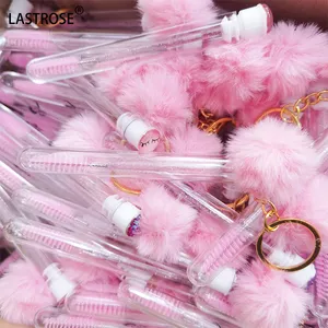 Wholesale Eyelash Extension Mascara Spoolie Cleaning Brush Disposable Eyelash Brushes In Tube Private Mascara Eyelash Brush