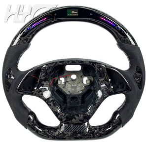 Volant de course personnalisé en cuir et fibre de carbone forgée avec LED pour l'amélioration de l'intérieur des voitures C6 C7 C8 - Product Image 1
