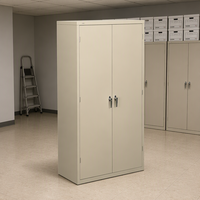 Armoire de rangement robuste en acier thermolaqué, verrouillable, pour bureau à domicile et entrepôt