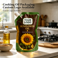 Sachets d'emballage Doypack en aluminium avec bec verseur pour huile de tournesol, personnalisables avec logo, pour l'emballage d'huile de cuisson