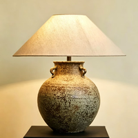 Wabi-sabi tarzı vintage seramik LED masa lambası, oteller, misafirhaneler ve kulüpler için.
