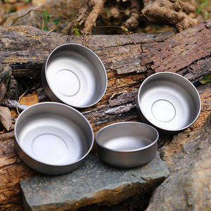Juego de utensilios de cocina de titanio puro ligero y portátil Plato y tazón <span class=keywords><strong>para</strong></span> el hogar de múltiples capacidades apilables y fáciles de usar - Product Image 1