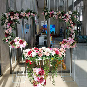 L06417 Ensemble de thèmes de mariage, magnifique décoration de mariage, arches, fleurs colorées, rangée de boules, centre de table de mariage, fleur - Product Image 2