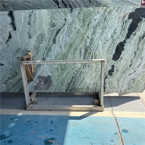 Piastrelle in lastre di marmo verde bianco di alta qualità in fabbrica di piastrelle lucidate in marmo verde giada ghiaccio piano da parete progetti tecnici naturali - Product Image 5