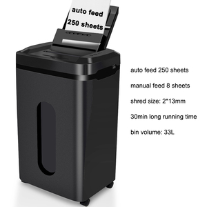 Nhiệm vụ nặng nề giấy thương mại <span class=keywords><strong>Shredder</strong></span> Micro cắt 2*13 mét 30min liên tục chạy thời gian tự động thức ăn 250 sheets giấy tự động <span class=keywords><strong>Shredder</strong></span> - Product Image 3