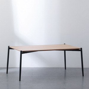 Hiện Đại MDF Với 40Mm Sồi Veneer Kim Loại Chân Bàn Trà Bàn Hình Chữ Nhật Gỗ Bàn Cà Phê Cho Đồ Nội Thất Phòng Khách - Product Image 2