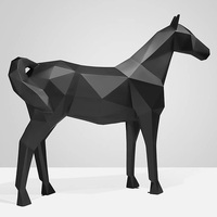 Modèle géométrique de statue de cheval en fibre de verre à vendre