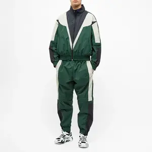 Custom Mens Street Wear Windbreaker Track Front Zip Colorblock Elasticated Trims 100% Nylon Jackets