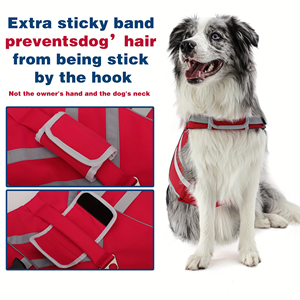 Padded Carry Handle Reflective <b>Strip</b> Extra Wide Sticky Band Adjustable Secure Sturdy Light Floating Nylon <b>Fabric</b> Dog Life Jacket - Product Image 3