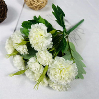 Fleur de Soie Décorative 5 Branches 10 Têtes Mini Oeillets Artificiels Bouquet pour la Fête des Mères