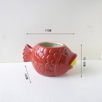 Mug Tiki keramik kreatif sesuai pesanan pabrik desain ikan Hawaii untuk kopi teh bir air penggunaan pesta yang berkelanjutan