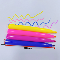 Lot de 12 mini-marqueurs lavables à pointe fine en plastique PP, non toxiques, avec logo personnalisé, pour le dessin des enfants - Vente en gros XY