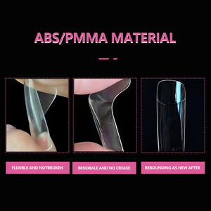 เล็บปลอม JIEYU แบบใส PMMA/ABS ปิดเต็มเล็บ ถอดออกได้ สไตล์ฝรั่งเศส ทำมือ สำหรับร้านทำเล็บและทำเองที่บ้าน - Product Image 3