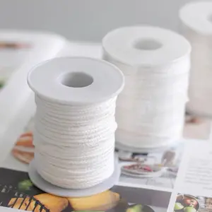 200 Foot 24 PLY Braided Candle Wick Roll of White Woven Candle Wicks for Candle Making