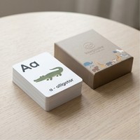 Cartes flash alphabet animalier, cartes éducatives préscolaires pour tout-petits, cartes de vocabulaire ABC recto-verso, impression personnalisée