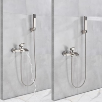 Robinet de baignoire mural personnalisé avec logo, mitigeur cascade à poignée unique et douchette à main
