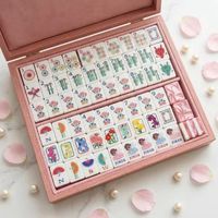 Ensemble de Mahjong de Luxe Écologique Pliable en Acrylique, 160 Tuiles pour 4 Joueurs, Design Tortue Est-Meilleure que l'Ouest, Table de Jeu Moderne