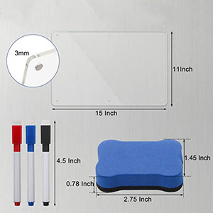 Pizarra Magnética Acrílica para Refrigerador, Calendario Personalizado, Pizarra Transparente para Mensajes con Línea, Borrado en Seco - Product Image 1