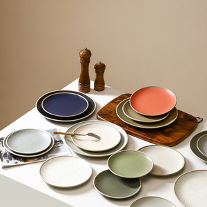Juego de cena moteado de lujo de moda estilo Ins Rocky <span class=keywords><strong>Italian</strong></span> Coastline Retro Clay Shallow 7 8 10 Inch Plate - Product Image 6