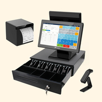 Terminal Punto de Venta de 15 Pulgadas con Android y Windows 10, Pantalla Táctil Capacitiva de 10 Puntos, 256 GB de Almacenamiento, Caja Registradora por /OEM