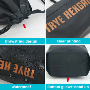 Mini mochila esportiva de cordão de poliéster, saco de cordão eco para compras - Product Image 5