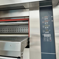 Four à gaz à 2 niveaux et 4 plateaux 400x600mm avec système vapeur et pierre à cuire en lave, four de boulangerie domestique avec étagère