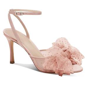 Sandalias de Tacón Alto con Lazo Sexy para <span class=keywords><strong>Mujer</strong></span>, Sandalias de Tiras con Punta Abierta, de Malla, para Boda, Tacón de Aguja, Verano, <span class=keywords><strong>Zapatos</strong></span> de Novia Bonitos - Product Image 1