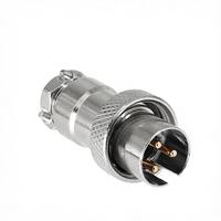 Câble d'alimentation inversé mâle, connecteur aviation GX16 M16F-2A à 8A, connecteur circulaire métallique 2-8 broches