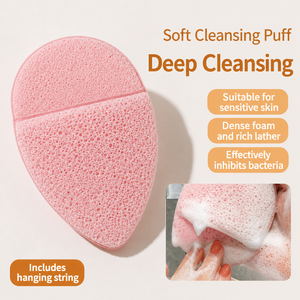 Éponge nettoyante épaisse en forme de goutte d'eau, sans latex, en polyuréthane hydrophile, exfoliante, pour démaquillage, tampons cosmétiques - Product Image 4