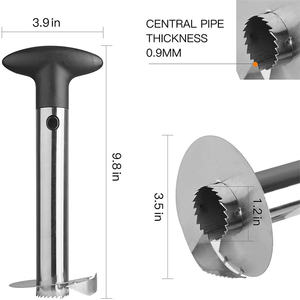 เครื่องมือตัดและหั่นสับปะรด,อุปกรณ์ตัดแกนสับปะรดสแตนเลสพร้อมด้ามจับถอดได้ - Product Image 6