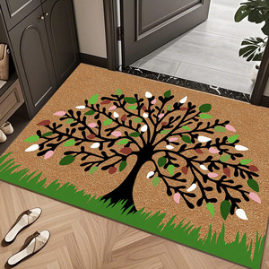 Tapis d'entrée Cangming en imitation fibre de coco, motif floral, antidérapant, pour usage domestique - Product Image 4