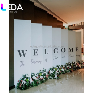 LEDA Custom Welcome Letter Divider <b>Backdrop</b> Wedding Welcome Sign Partition Screen With <b>Stand</b> for Wedding Entrance Decoration - Product Image 2