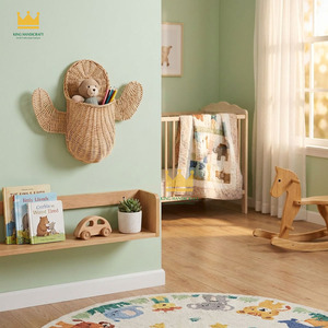 Hot Sale Rattan Cactus Shaped <b>Storage</b> <b>Basket</b> with Lid Kid <b>Toy</b> and <b>Storage</b> Boxes Bin Organizer for Children - Product Image 2