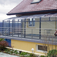 Offre Spéciale véranda terrasse extérieure aluminium rétractable en polycarbonate européen toutes les 4 saisons Doom Solaires et maisons en verre