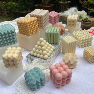 INS coréen bricolage en forme de bulle silicone bougie moule pour faire bougie grande <span class=keywords><strong>boule</strong></span> de laine Cube silicone bougie moule - Product Image 2