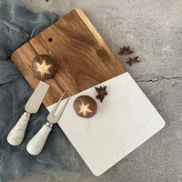 Nouveaux Gadgets 2026 : Planche à découper multifonctionnelle en bois blanc et marbre, double face, facile à nettoyer, pour accessoires de cuisine