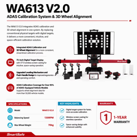 SmartSafe WAA613 V2.0 Aligneur de roues 3D avec transmission de données sans fil et guidage visuel en temps réel pour les ateliers de réparation automobile