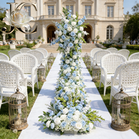 Chemin de table floral exclusif OLERAY, rangée de fleurs artificielles pour la décoration de table de mariage et allée centrale