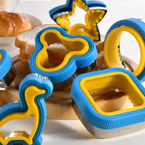 Ensemble de découpeurs et scelleurs pour sandwichs et biscuits, qualité alimentaire, pour enfants, en acier inoxydable et PP, motif dessin animé, pour la préparation de sandwichs et de biscuits - Product Image 3