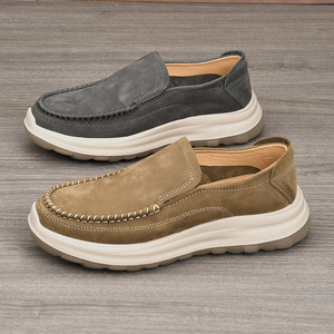 Mocassins en daim pour hommes, bout rond, à enfiler, respirants, semelle extérieure en caoutchouc, semelle intermédiaire en EVA, chaussures décontractées toutes saisons - Product Image 3