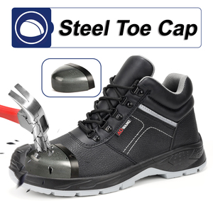 JIANKUN-AW SBP hommes travail chaussures de sécurité Anti-smash Anti-crevaison peau de vache en relief supérieur PU semelle extérieure nouveau acier orteil travail bottes de sécurité - Product Image 4