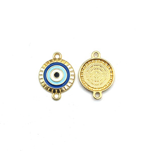 Breloques Œil Turc en Alliage de Zinc, Pendentif Double Anneau Gouttelette, Accessoires de Bijoux pour Bracelet et Collier, Ornement de Mode Unisexe - Product Image 2
